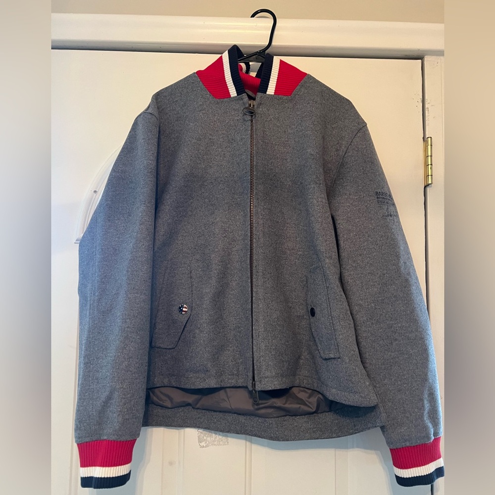 Barbour Grey Varsity Bomber Jacket